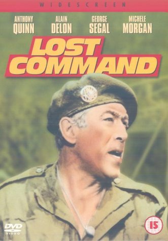 "Anthony Quinn in military uniform on DVD cover with title 'Lost Command' and cast names."