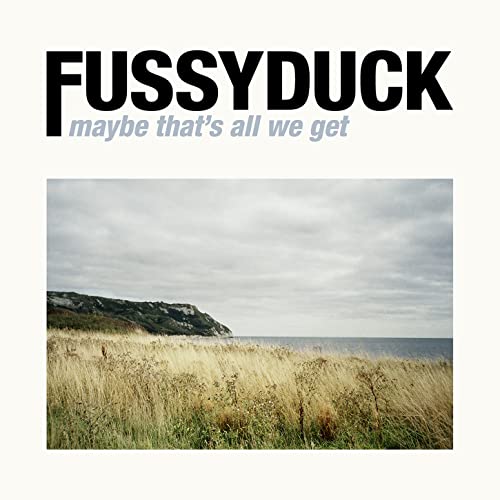 CD cover with text "Fussyduck" over a coastal landscape image.