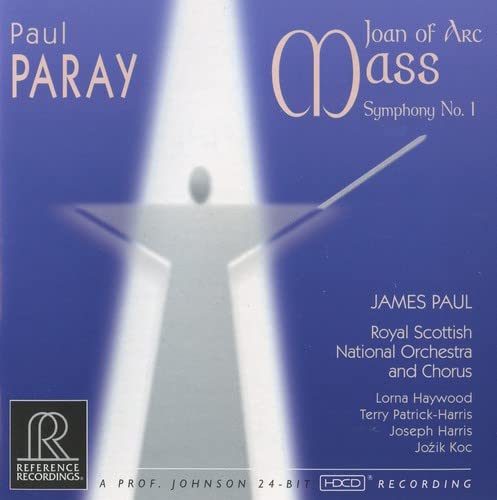 CD cover for "Joan of Arc Mass" by Paul Paray, featuring a cross.