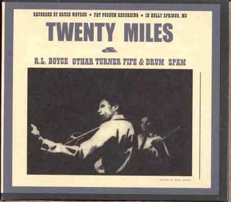 CD cover with black and white image of two men playing instruments, titled "Twenty Miles".