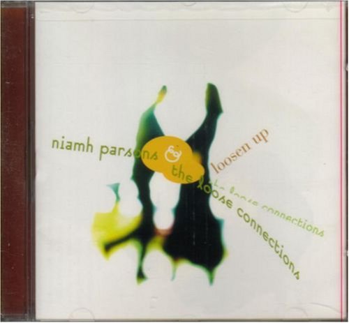 "Blurry album cover with abstract black shapes, yellow accents, and illegible text on white background."