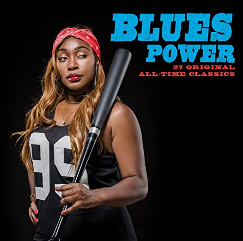CD cover: woman with baseball bat, text “Blues Power” above.