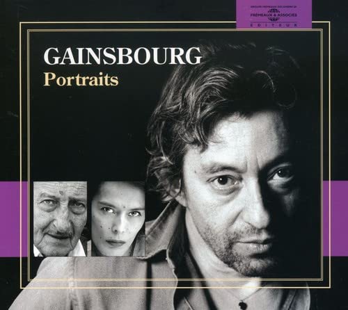 CD cover for Serge Gainsbourg’s “Portraits” featuring a black and white portrait.