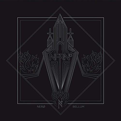A black album cover with a white, abstract, geometric church design and text.