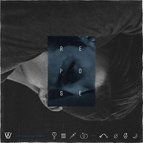 Album cover: distorted face with text "REPOSE" and symbolic imagery below.