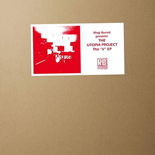 Red and white vinyl EP cover for āThe Utopia Projectā by Rheji Burrell.