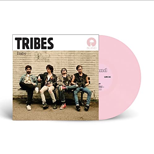 “Tribes - Baby” vinyl record with album art of four men on a bench.