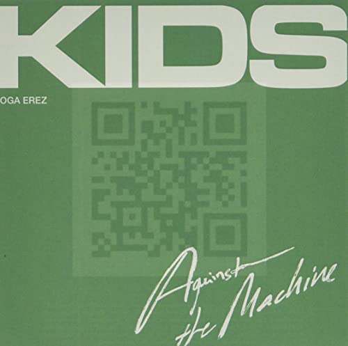 Green CD cover with white "KIDS" text and a QR code.