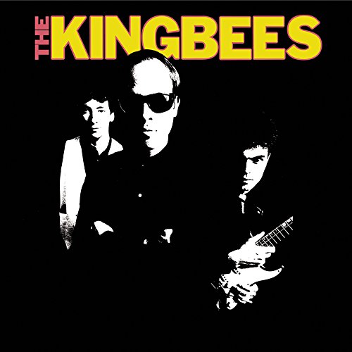 "Album cover featuring three men, one holding a guitar, with 'The Kingbees' in yellow."
