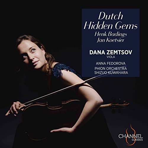 Woman playing viola, album cover for "Dutch Hidden Gems" CD.