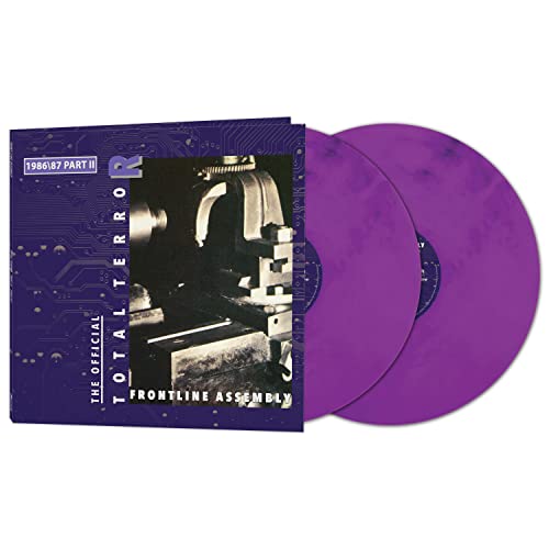 Purple vinyl record of Front Line Assembly’s “Total Terror Part II” album.