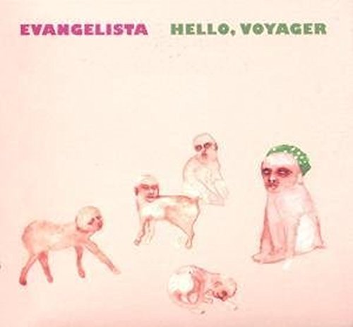 CD cover: “Evangelista - Hello, Voyager” with painted sloth illustrations.