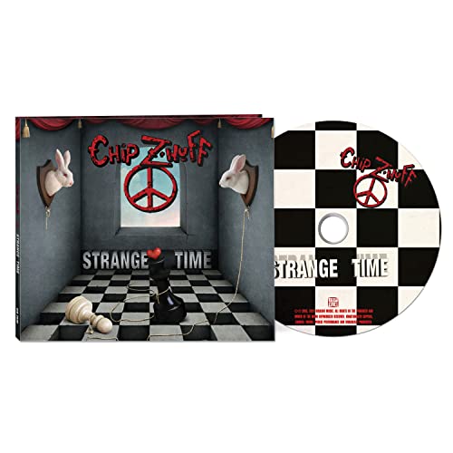 “Chip Znuff - Strange Time” CD case and disc with surreal imagery.