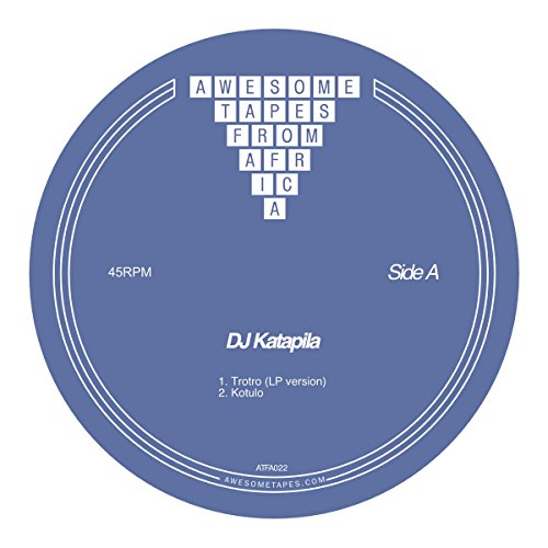 Blue vinyl record label with text: “DJ Katapila - Trotro” and “Awesome Tapes From Africa”.