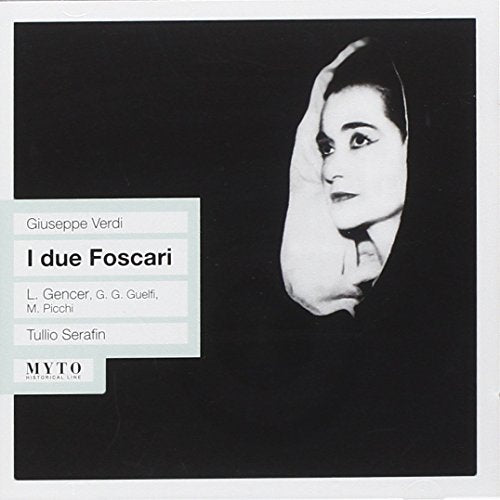 CD cover for Verdi’s “I due Foscari” featuring a black and white portrait.