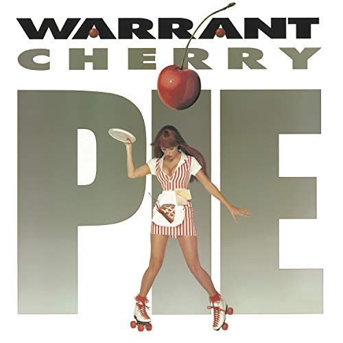 Album cover for Warrant’s “Cherry Pie” featuring a woman on roller skates.