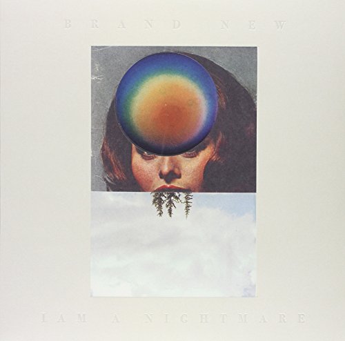 Album cover with a face, colorful orb, and landscape collage.