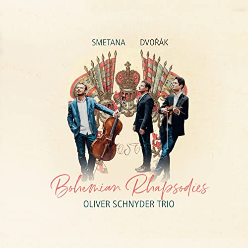 CD cover featuring the Oliver Schnyder Trio with a Czech coat of arms.