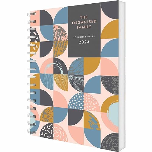 CAROUSEL CALENDARS Organised Family (Geometric) A5 Diary 2024