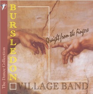 Bursledon Village Band CD cover featuring Michelangelo's 'Creation of Adam' with title text overlay.
