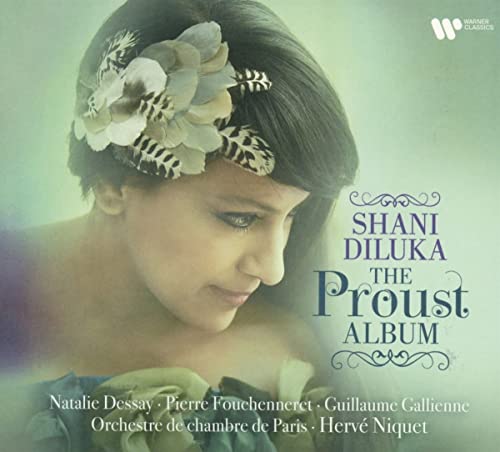 Woman with floral headpiece, album cover for Shani Diluka’s “The Proust Album.”