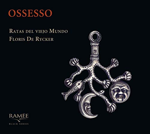 "CD cover with silver pendant and faces on black background, titled 'Ossesso'."