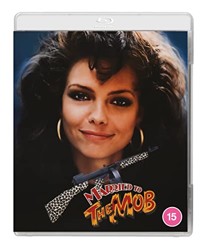 Blu-ray cover for "Married to the Mob" featuring a woman and a gun.