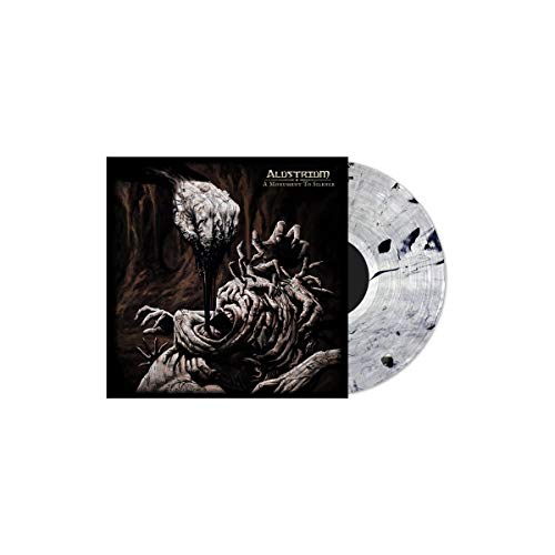 Vinyl record of “Alustrium - A Monument To Silence” with dark, surreal cover art.