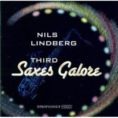 CD cover for Nils Lindberg’s “Third Saxes Galore” featuring a saxophone.