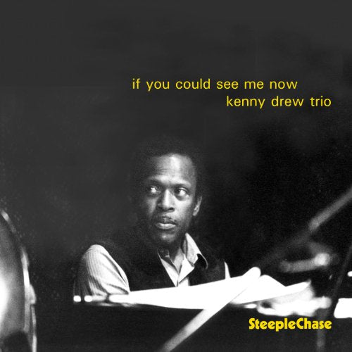 Black and white portrait of pianist Kenny Drew with album title.