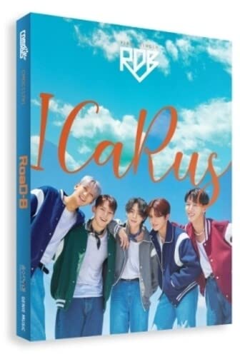 CD case for Road-B’s “Icarus” featuring five young men against a blue sky.