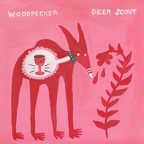 CD cover: Red deer with a floral-framed goblet, pink background.