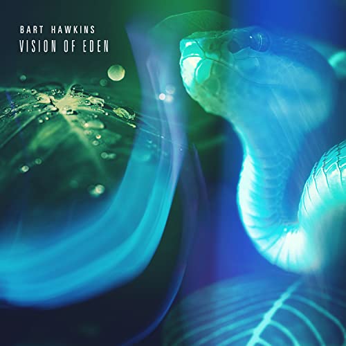 CD cover for “Vision Of Eden” featuring a blue snake and water droplets.