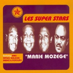 "CD cover with four men's faces and red and white text on purple background."