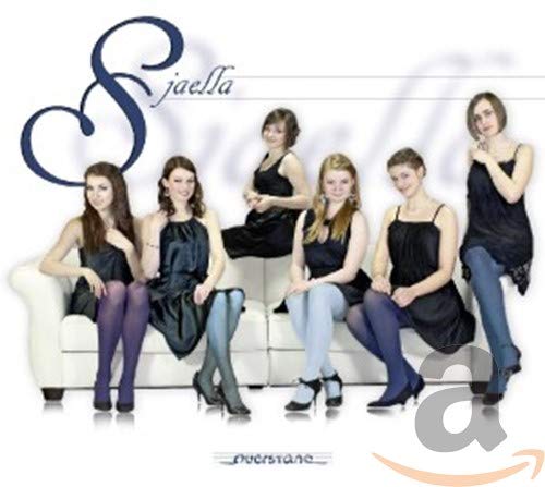 CD cover featuring six women in dark dresses and colorful tights.