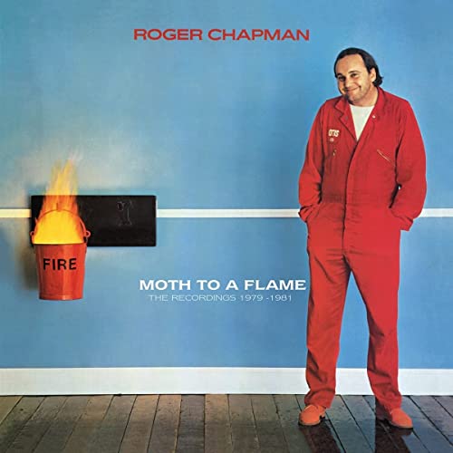 Roger Chapman album cover: man in red jumpsuit, flame in bucket.