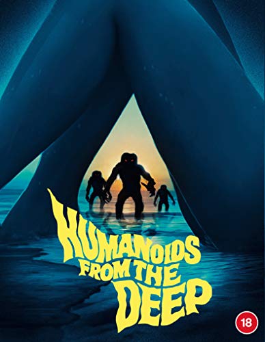 Blu-ray cover for "Humanoids From The Deep" featuring shadowy figures emerging from water.