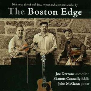The Boston Edge album cover: three men holding instruments against a stone wall.
