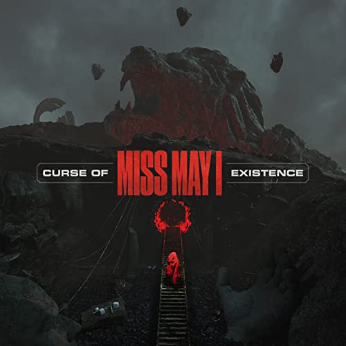Album cover for Miss May I’s “Curse of Existence” featuring a dark, rocky landscape.