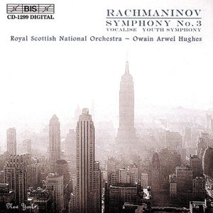 CD cover for Rachmaninov’s Symphony No. 3 with a New York City skyline.