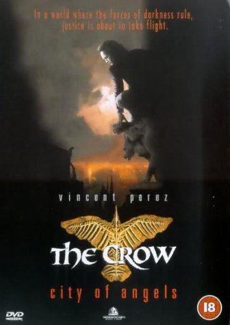 DVD cover for "The Crow: City of Angels" featuring a winged figure.