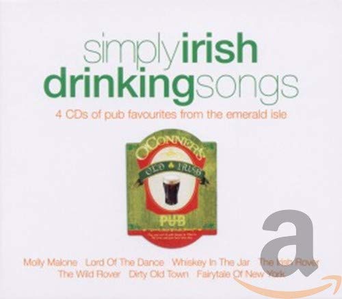 CD cover for “Simply Irish Drinking Songs” with a pub sign image.