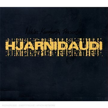 Dark album cover with distressed gold text reading "Hjarnidaudi - Pain: Noise: March".