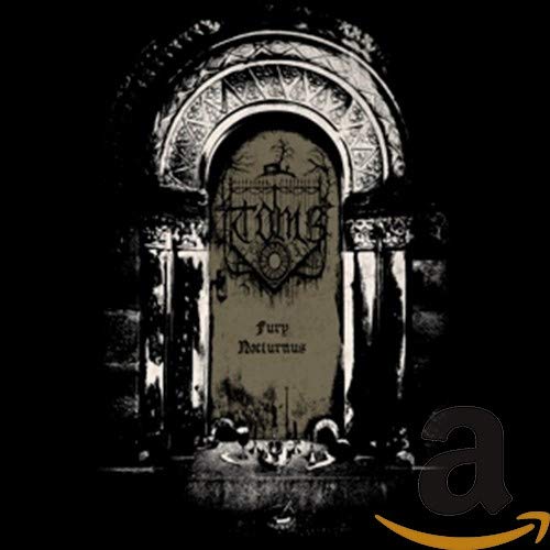 "Album cover with a dark, ornate tomb and Amazon logo."
