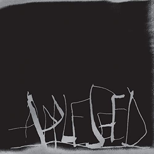 Black album cover with abstract white linework resembling trees.