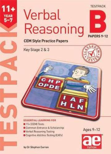 11+ Verbal Reasoning Year 5-7 CEM Style Testpack B Papers 9-12: CEM Style Practice Papers