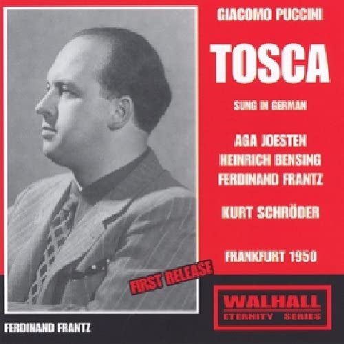 CD cover for Puccini’s *Tosca*, featuring a portrait of a man.