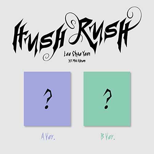 Lee Chae Yeon “Hush Rush” album cover with question mark designs.