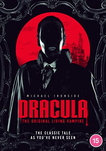 DVD cover featuring a shadowed Dracula against a red moonlit castle.