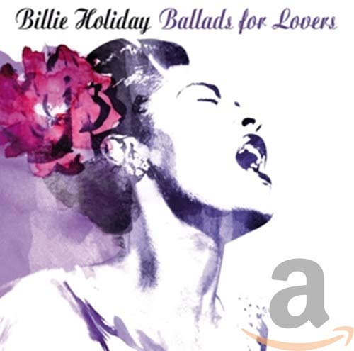 Billie Holiday album cover: watercolor portrait with a red flower.